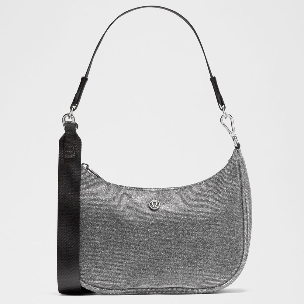 lululemon athletica Silver and Black Shoulder Bag